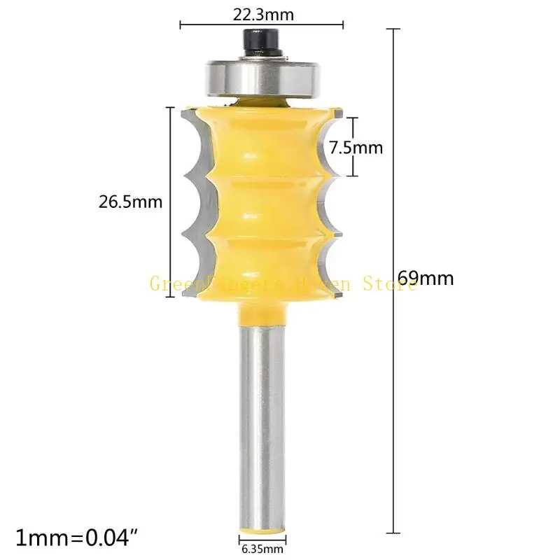 F68d colonna tripla perle/router modanatura a faccia bit -1/4 "gambo per lavorazione del legno