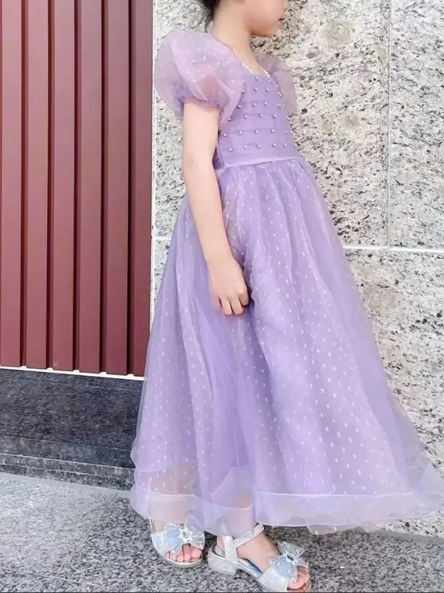 Viola Pearl Prom Tulle Ball Gown donna bambini festa di compleanno vestiti abito da sera abito da sposa prima comunione