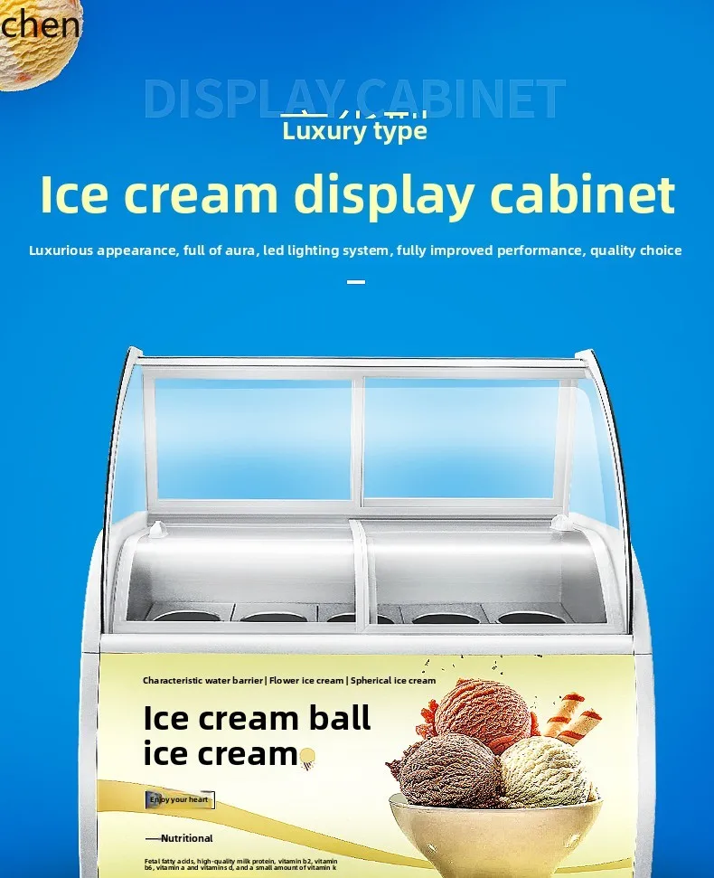 LXC Ice Cream Display  Ice Cream Cabinet Ice Cream Thick Cut Fried Yogurt Popsicles Frozen Hard Freezer Commercial Deluxe