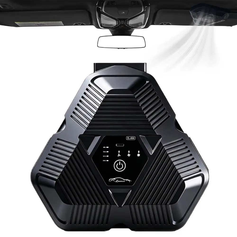 Road Trip Rechargeable Car Window Fan Three Outlets 360 Degree Adjustable Exhaust Fan Odor Removal Quiet Vent Fan RV