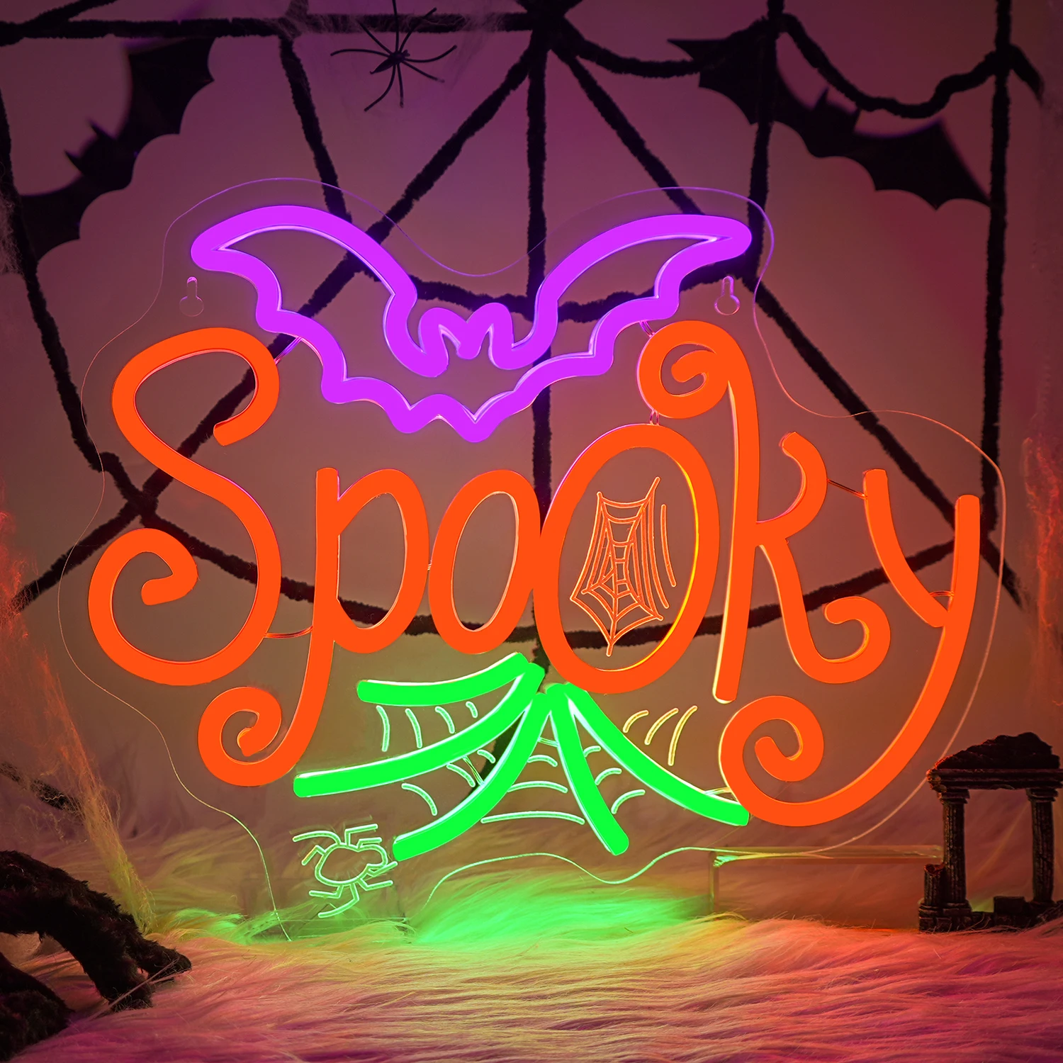 

Призрачная летучая мышь Неоновая вывеска USB с регулируемой яркостью Неоновые огни для декора стен Хэллоуин Бар Человек Пещера Клуб Вечеринка Спальня Игровая комната Декор Подарки