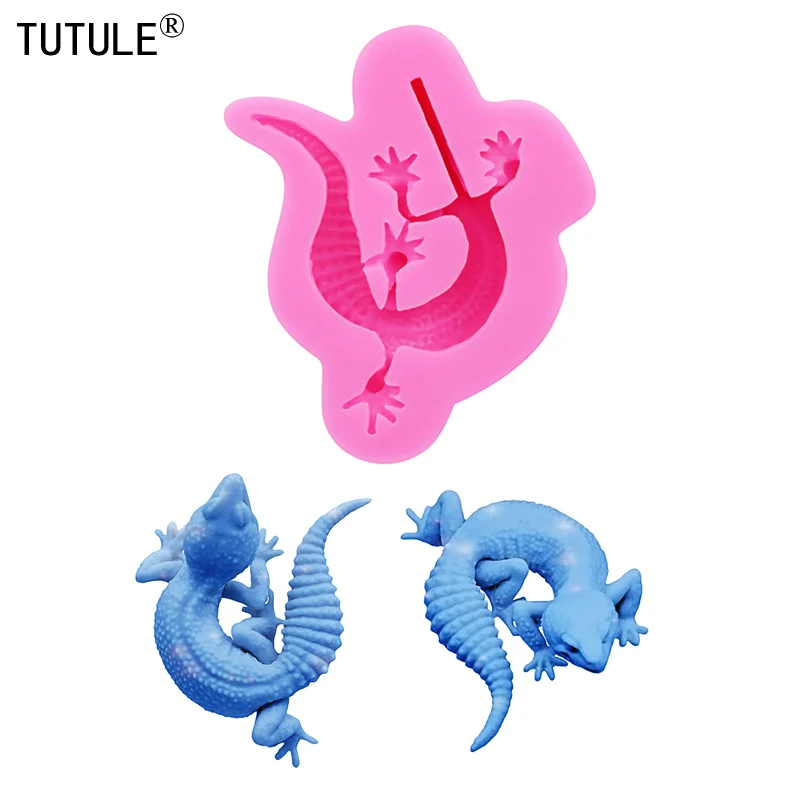 Tummy-tailed lizard Keychain shaker Silicone Molds DIY UV epoxy Flexible Polymer Clay Molds lizard Cake Chocolate Silicone Mold