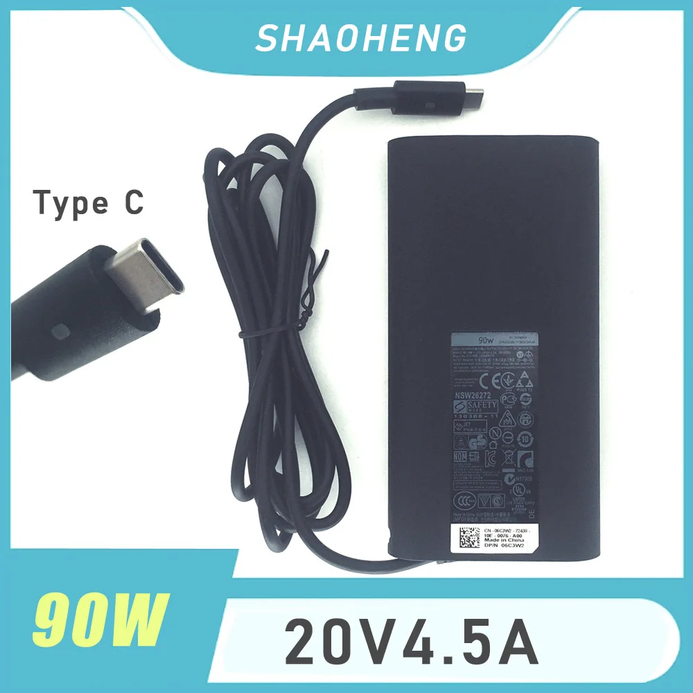 Cargador original para portátil, adaptador USB tipo C de 90W para Dell Precision 3540, Latitude 3400, 3500, 5289, 5300 2en1, 7400 2en1, 7300, 7390 2en1