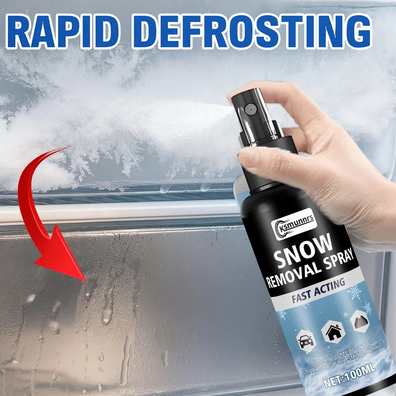 Spray Descongelante para Refrigeradores | Fórmula de rápida fusión de hielo, reduce la acumulación de escarcha | Adecuado también para las heladas de invierno en los coches