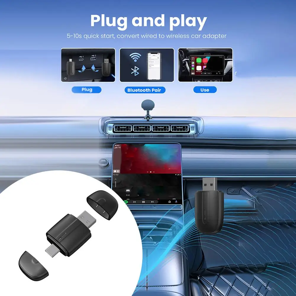 

2 In 1 Wireless Android Auto Adapter Plug And Of Compatible Systems Between Range Car Switching Seamless Models Two Wi J0m7