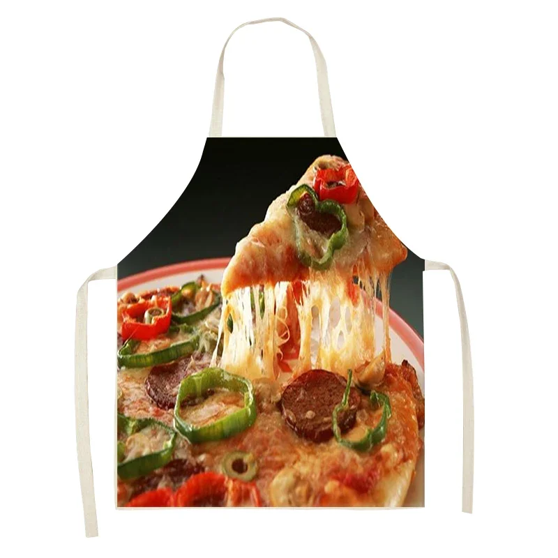 Restaurant Kitchen Pizza Hamburger Kitchen Aprons for Women Linen Home Cooking Baking Waist Bib Pinafore Cleaning Tools Delantal