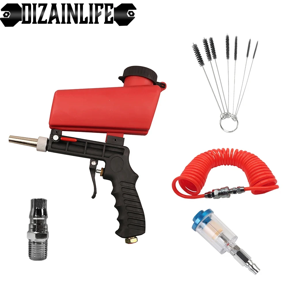 Pneumatic Sandblasting Gun 90psi Sand Blaster Paint Spray Machine Continuous Blasting Handheld Gravity Blasting Gun