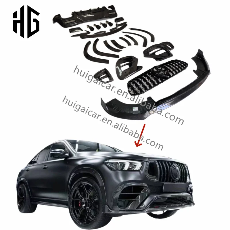 

2020 GLE Coupe Upgrade Brbaus Body Kit for Mercedes-Benz GLE 350 450 63 Coupe Front Grill Eyebrow Rear Lip Spoiler Body Kit