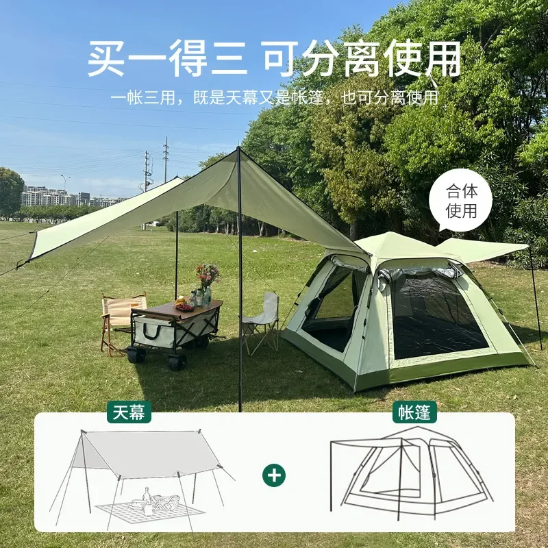 Automatic Pop Up Canopy Tent for 3-4 Persons Portable Sun Shelter Outdoor Camping Beach Shade Easy Setup Instant Pavilion