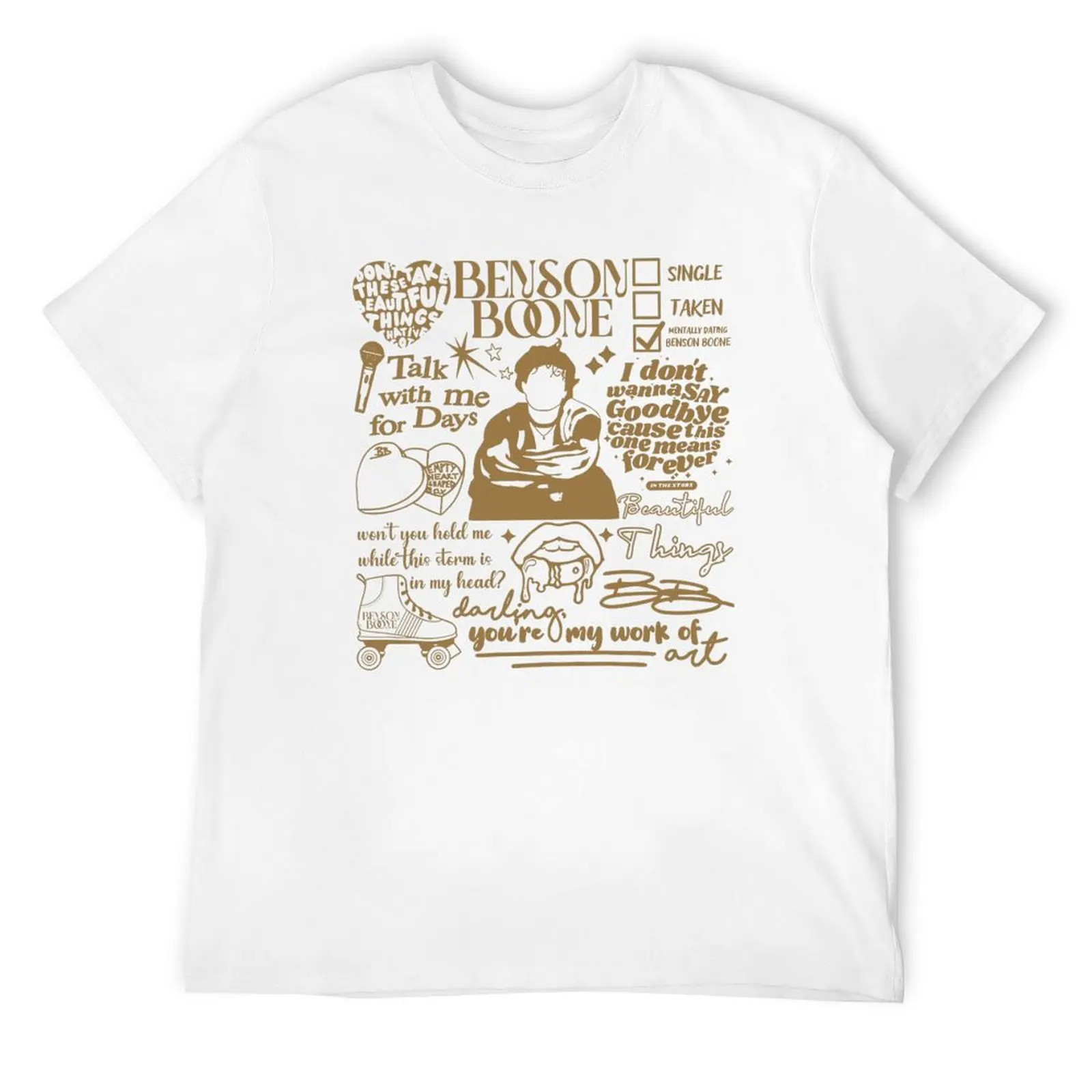 

Benson Boone Doodle Art Fireworks And Rollerblades 2 T-Shirt plus size tops Louboutins men t shirts