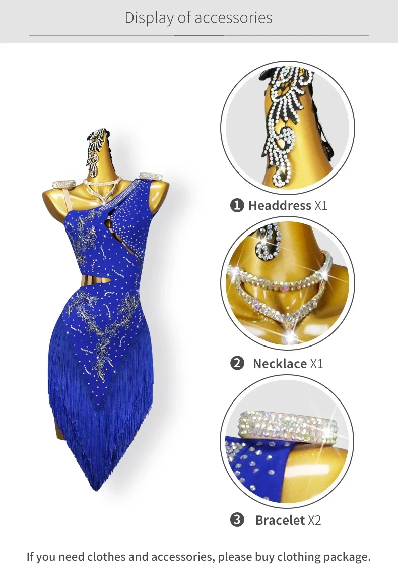 2026 Lateinamerikanische Tanzkleidung Damen Ballsaal-Partykleid Mädchen Midi-Rock Trainingskleidung Fransen-Wettkampf-Outfit Sexy Samba-Kostüm – Detail 4
