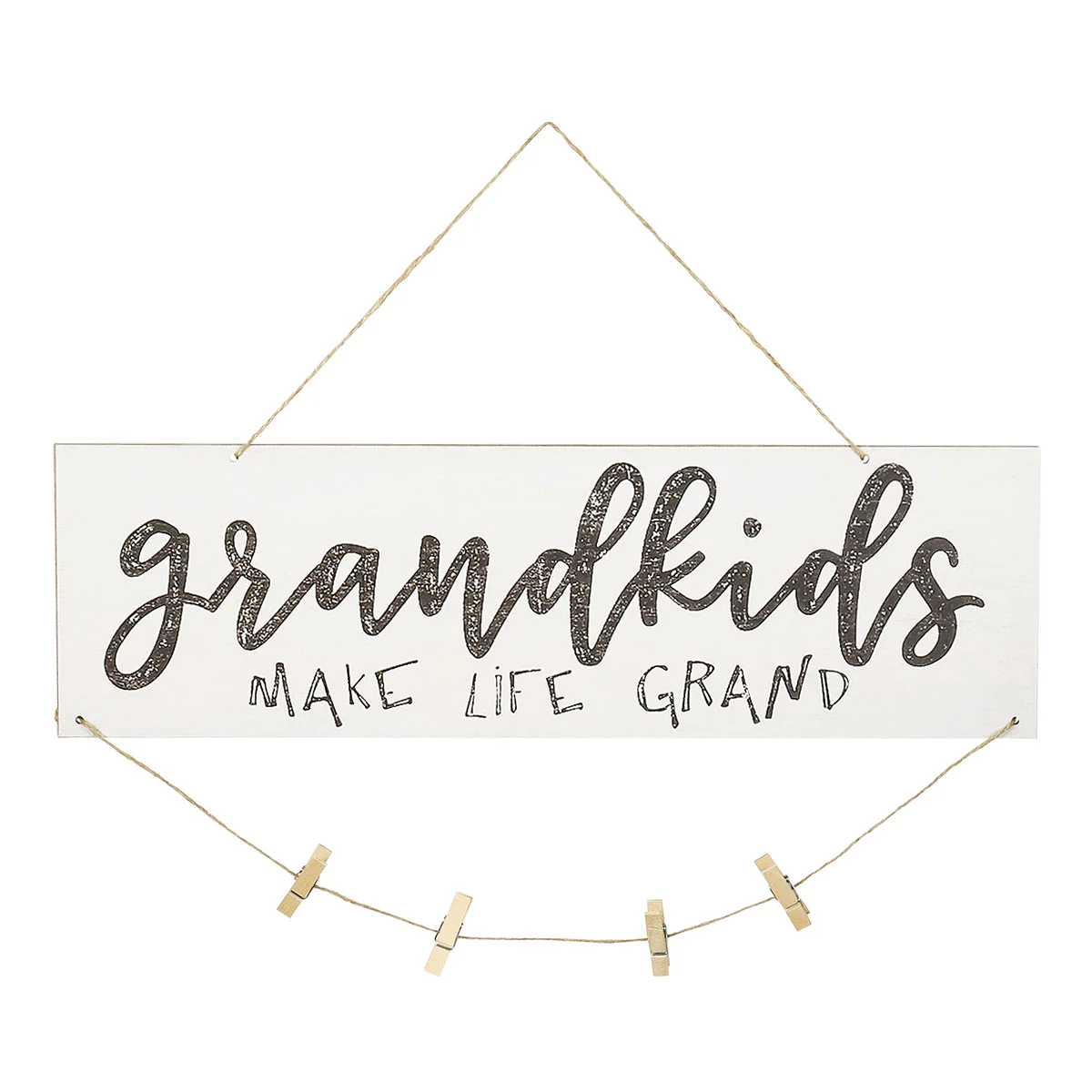 GARNECK Creative Mini Wooden Hanging Grandkids Wall Board DIY Listing Note Clips Crafts (White)