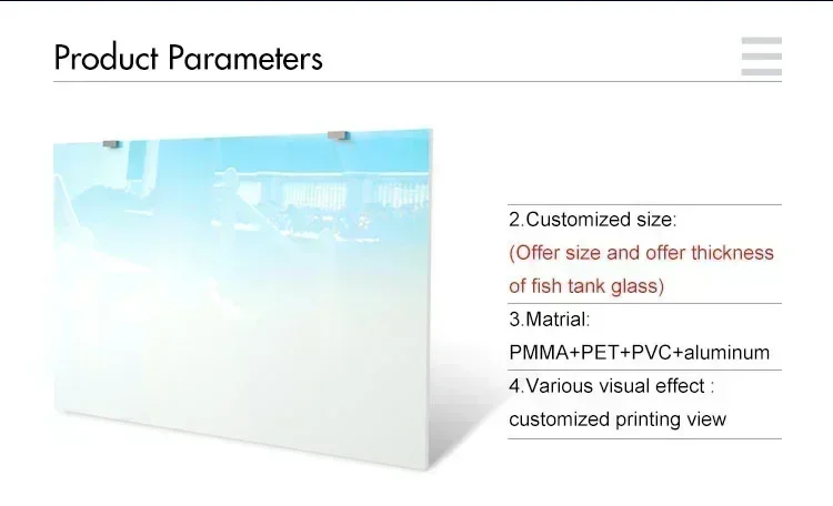 YZY Custom Large LED Panel Light Fish Tank Colorful RGB Led Panel Light Fishbowl Acrylic Aquarium Fish Tank