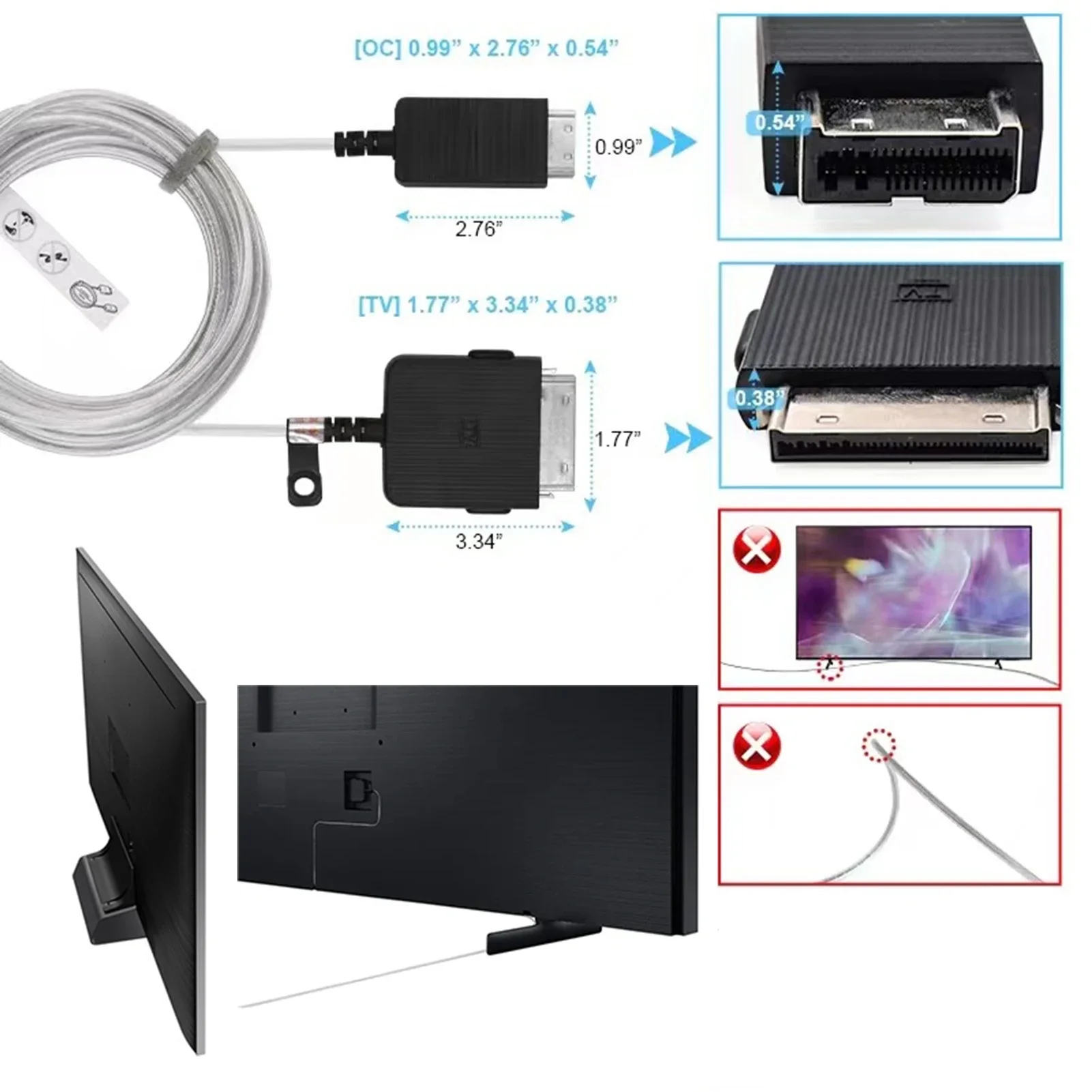 Imagem -04 - Cabo de Conexão Invisível de 15 M492 Pés para Tvs Qled 4k e Moldura Modelo Mais Novo Branco Vg-socr15 za Bn3902470a