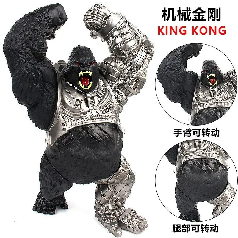 Anime Figurie New Godzilla VS King Kong  Action Figure Godzilla Poleaxe King Kong Soft Glue Monster Doll Model Ornaments Toys