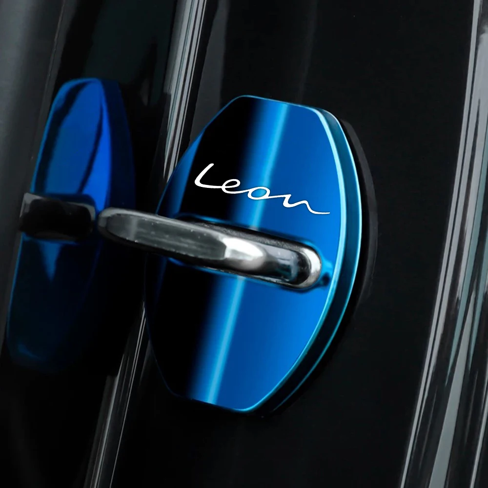 4 個車のドアロックバックル保護カバー防錆防水シートレオンカースタイリング車のドアロックカバーアクセサリー