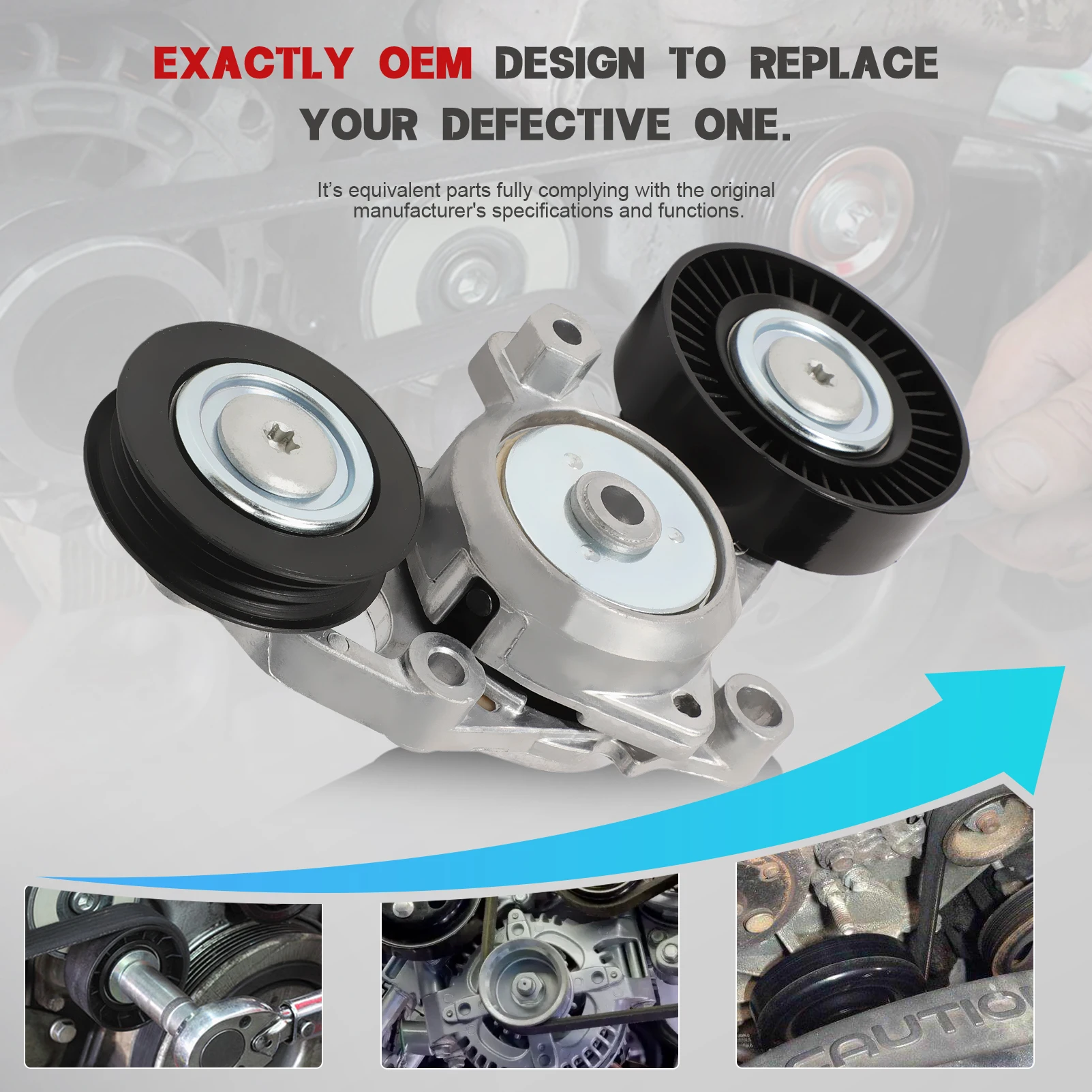 طقم محرك حزام اعوج 2 قطعة مع شداد وبكرة المهمل لكامري/كورولا/RAV4 2010-2017 166200 V020، 39106، 6PK1256، 49449