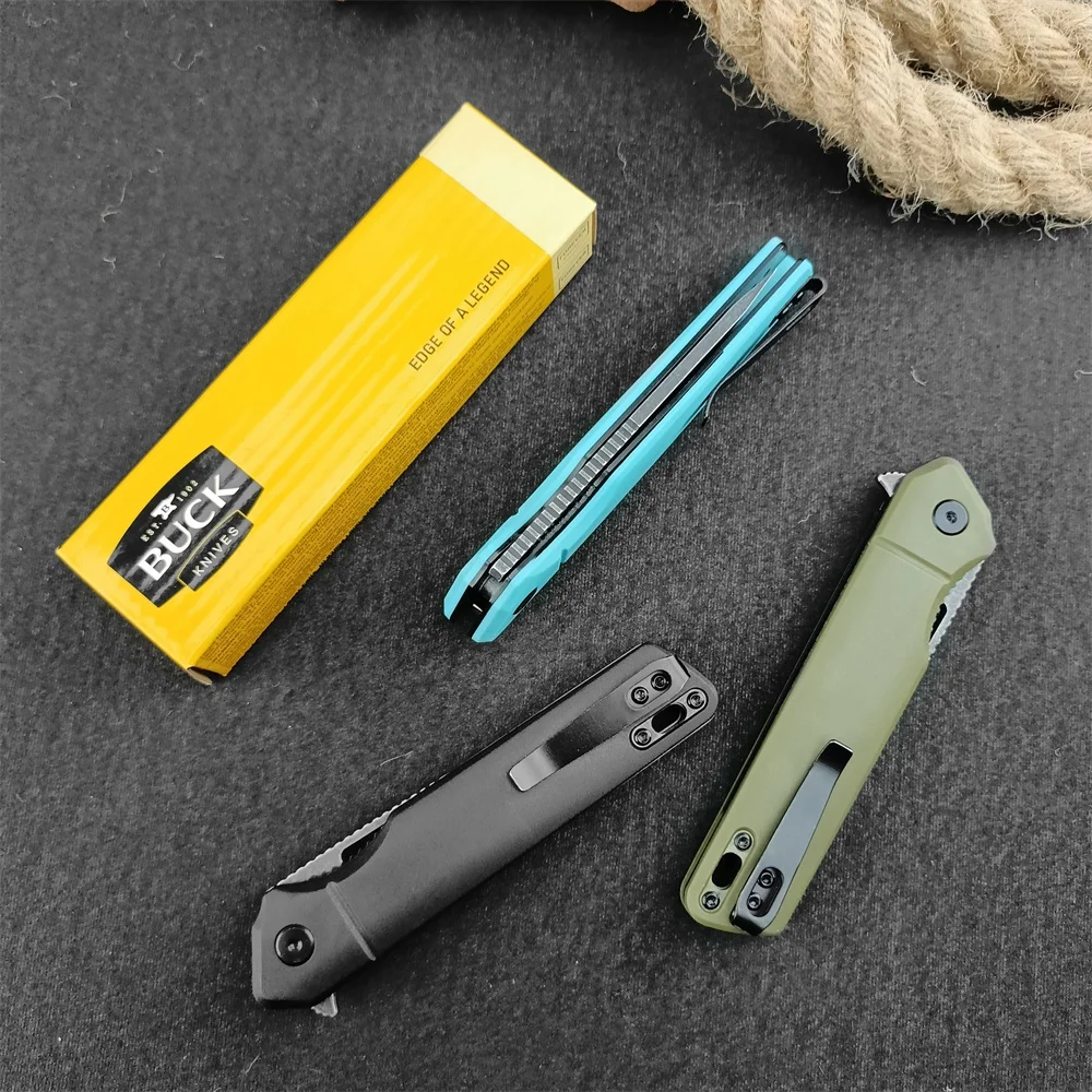 BK 239 Infusion Pocket Flipper Folding Knife Black Stonewashed 8Cr13Mov Tanto Blade Nylon Fiber Handles Camping Tactical Tool