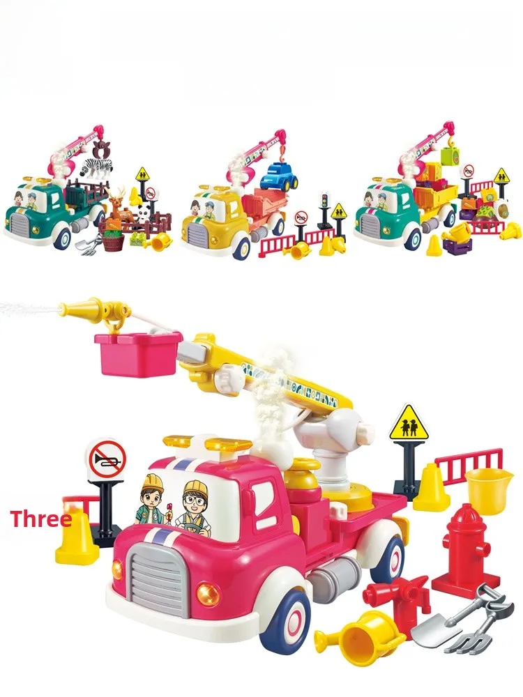 

Конструктор для детей «Пожарная машина» с крупными деталями, развивающая игрушка для раннего обучения, креативная сборка