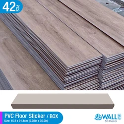 42piece Wood Grain Floor Sticker Style Foil Bottom Repeated Self-adhesive Waterproof for Living room Toilet Kitchen Home Sticker
