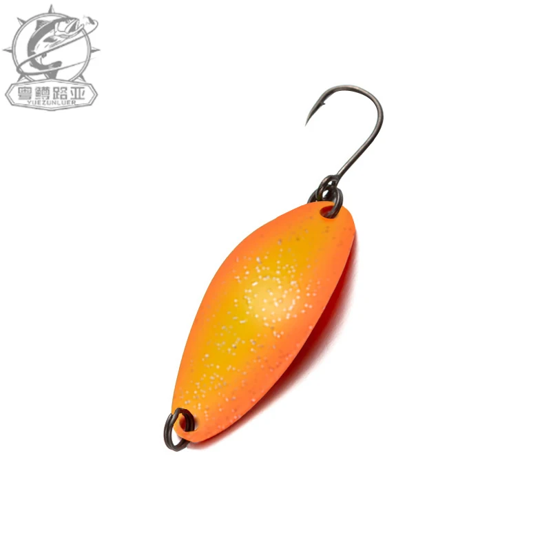 1Pcs Pesca Kupfer Löffel Köder 3,5g 32mm Metall Angeln Locken Mit Einzigen Haken Harten Köder Lockt Spinner für Forelle Barsch Chub Lachs