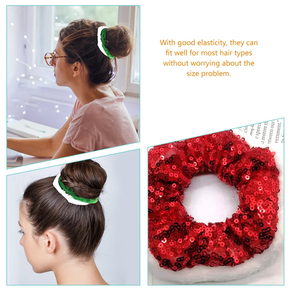 

4Pcs Christmas Hair Scrunchies Elastic Ties for Women Great for Weddings Birthdays and Other Celebratory Events