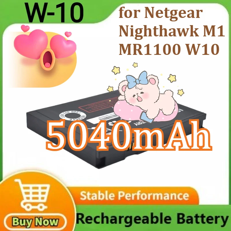 W-10 Ersatzakku für Netgear Nighthawk M1 MR1100 W10 wiederaufladbarer Lithium-Ionen-Akku mit hoher Kapazität, 5040 mAh