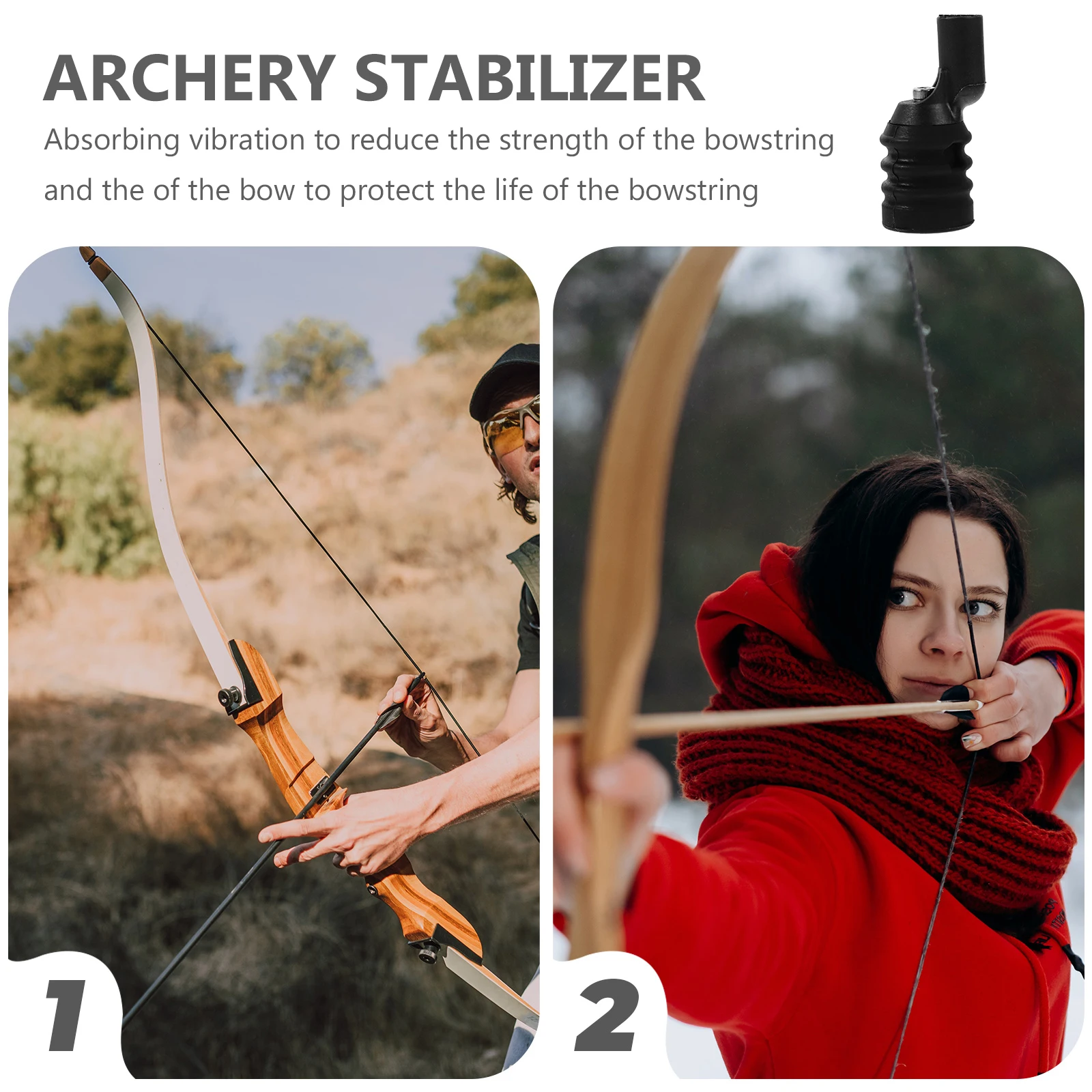 

Compound Bow Stabilizer Arrow Absorber Bowstring Archery Hunting Gear Vibration Reducer Broadb Damper Sturdy Tool Lasting Use