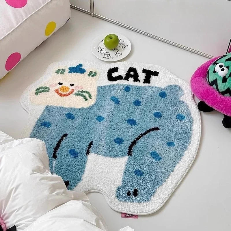 Cartoon Style Bedroom Decor Plush Carpet Irregular Shapes Carpets for Living Room Thick Plush Bedside Floor Mat Fluffy Soft Rug