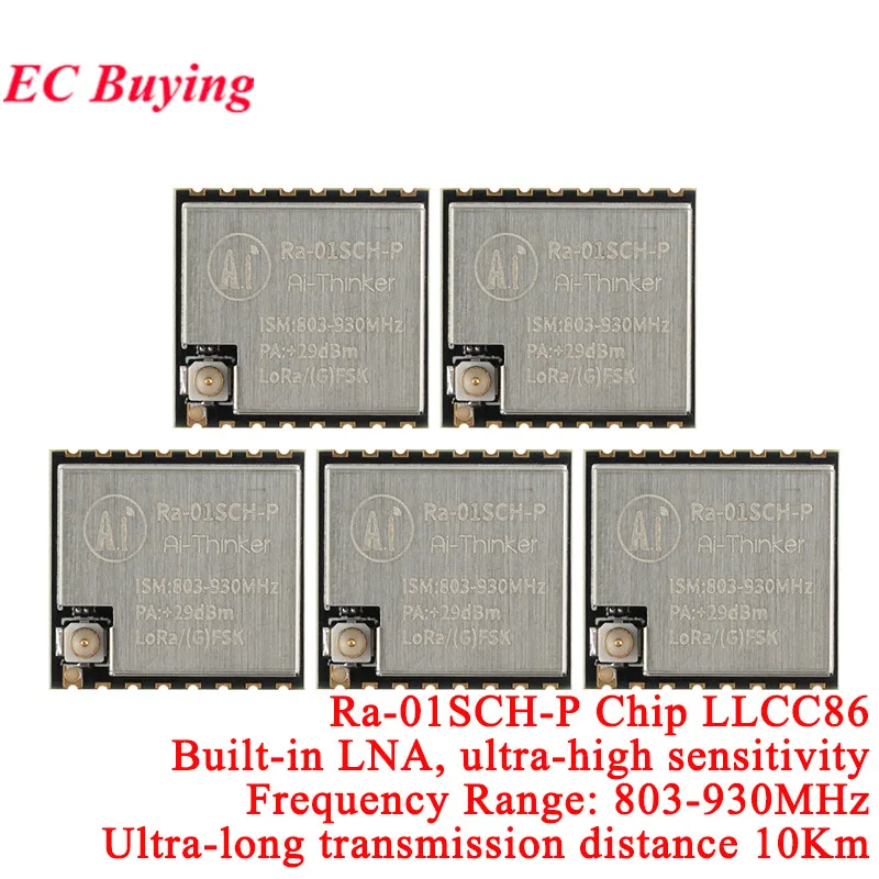 5Pcs/1pc Ra-01SCH-P LoRa Wifi Wireless RF Communication Module 10km Ultra Long Transmission Distance 803-930MHz 868-915MHz SPI