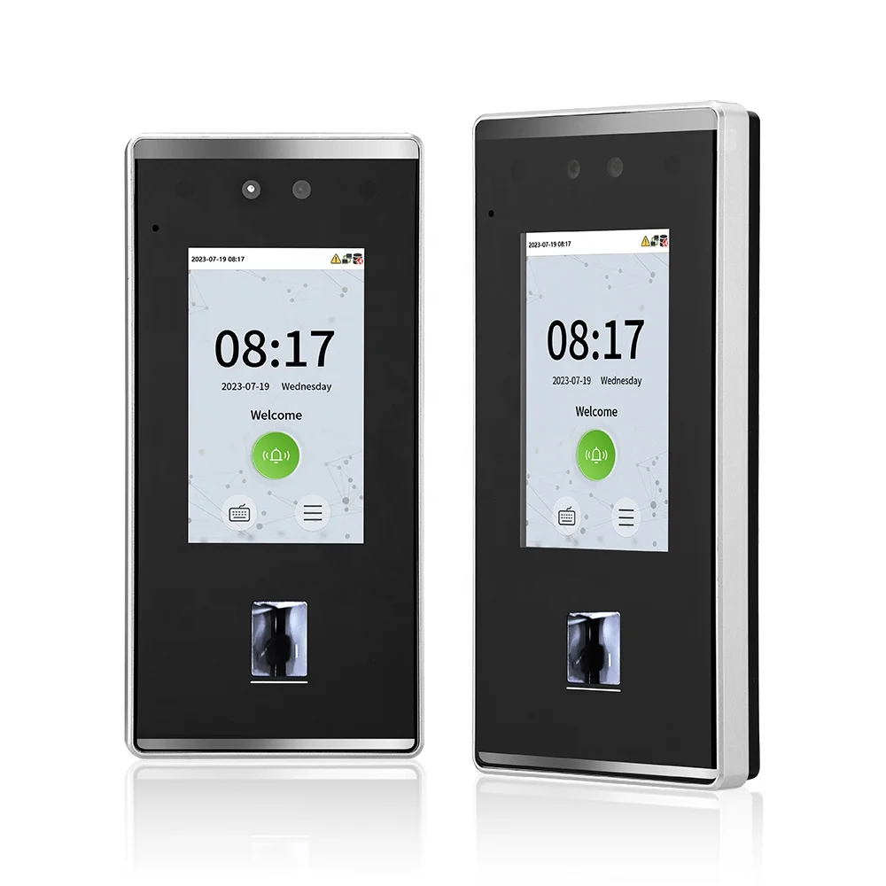 IP65 Waterproof In-glass Optical Fingerprint/Face Recognition Biometric Time Attendance System WIFI TCP/IP/USB Port FacePro1-QR