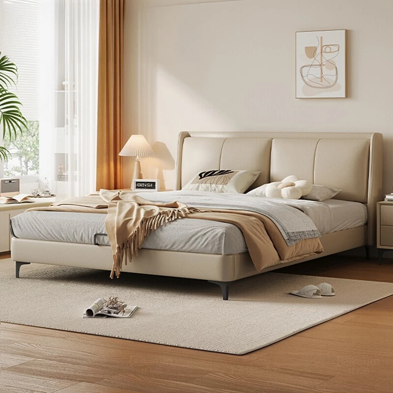 

Modern Aesthetics Bed European Minimalist Design Wedding Fashionable Bed Apartment Lazy Confortable Cama De Casal Home Furniture