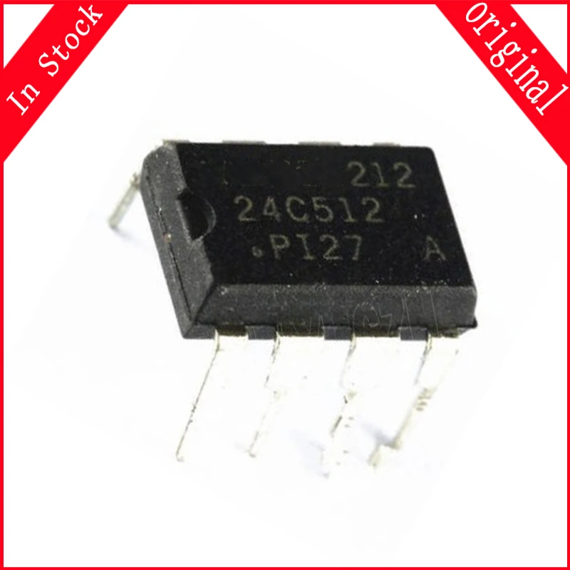 10pcs/lot AT24C512 AT24C512PI27 24C512 DIP-8 In Stock