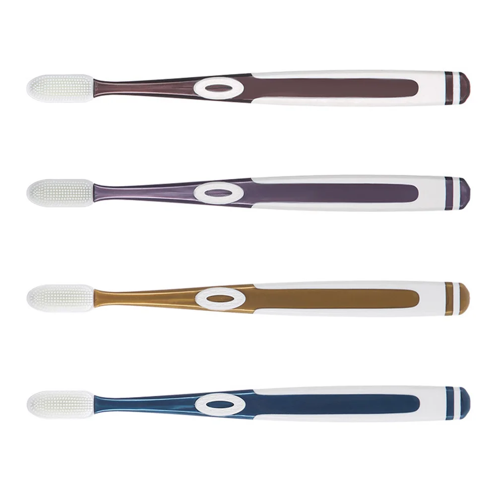 

4pcs Toothbrush Soft Bristles Tooth Brush Adult Adults Toothbrushes Silicone Family Pack 4 Colors Oral Health Gifts