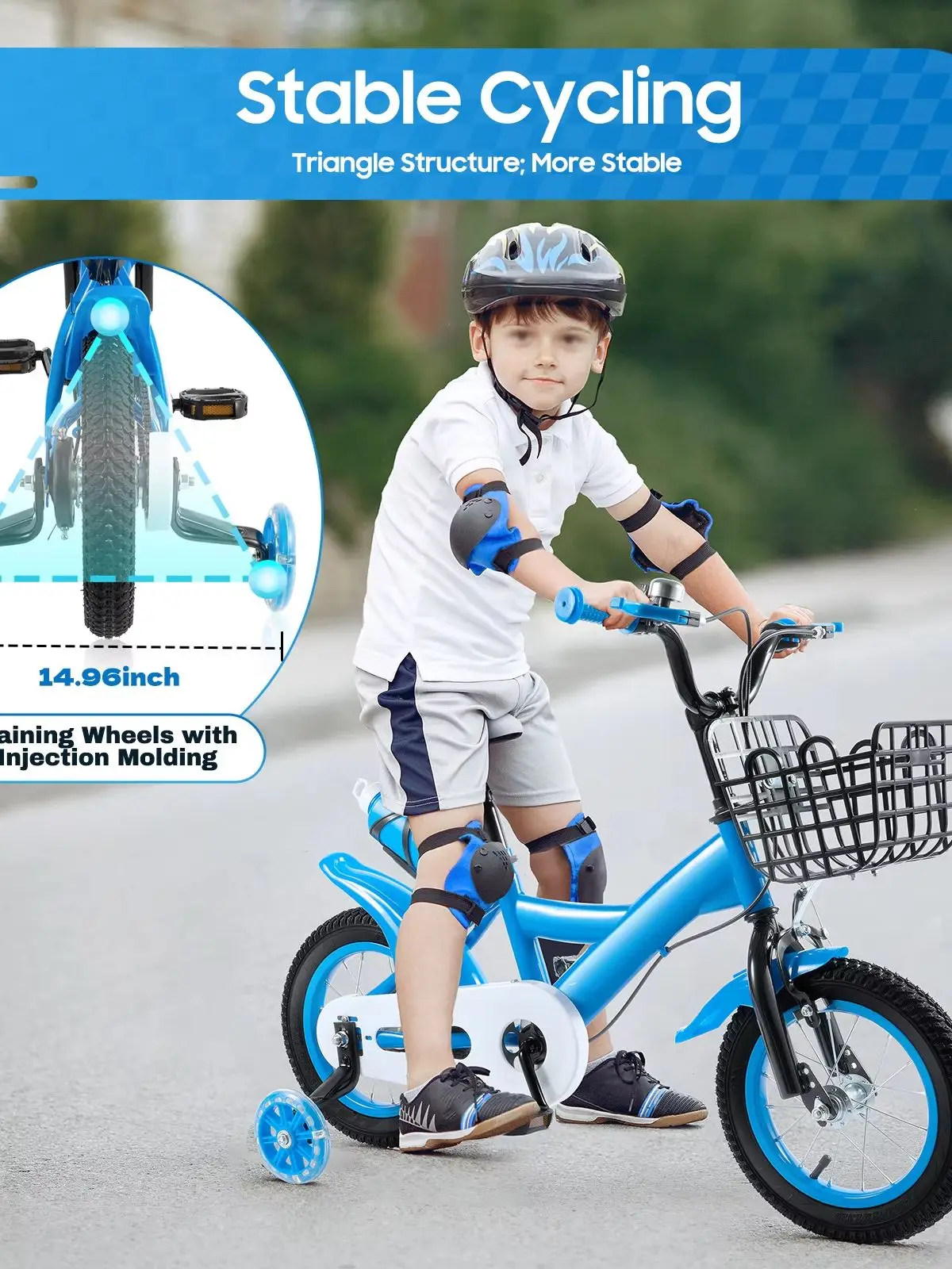AliExpress NONE Children Bike Boys Girls Toddler Bicycle Adjustable Height Kid Bicycle with Basket for 2-4 Years Old Blue / Red / Yellow