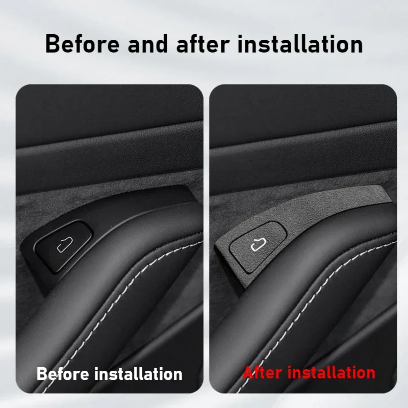 For Tesla Model Y/3 Car Door Switch Patch Alcantara Car Door Window Button Sticker Interior Accessories Modification Decoration