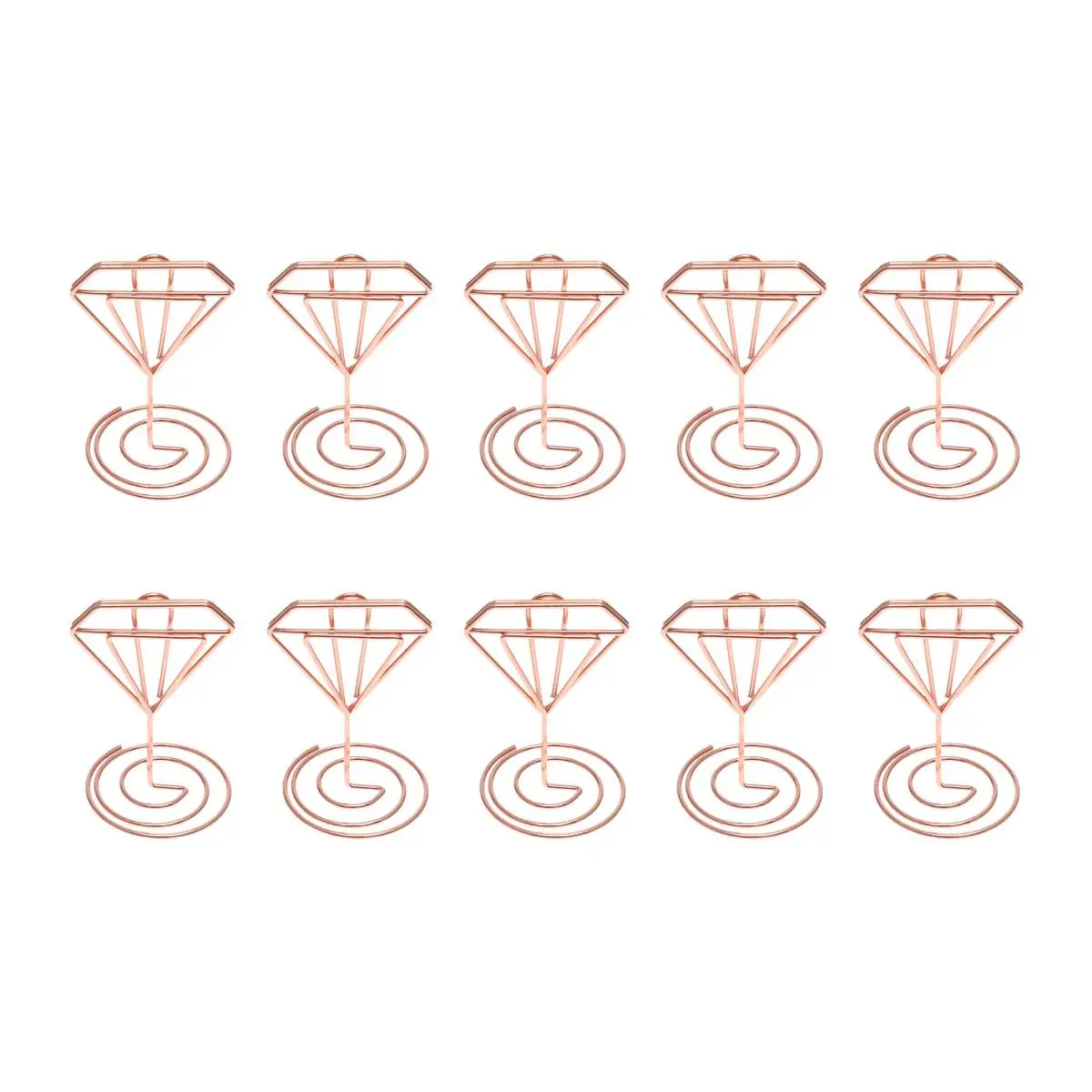 

20 pcs Metal Photo Holder Photo Note Stand Memo Note Clip Rack Wedding Memo Clip Party Desk Diamond Shape Table