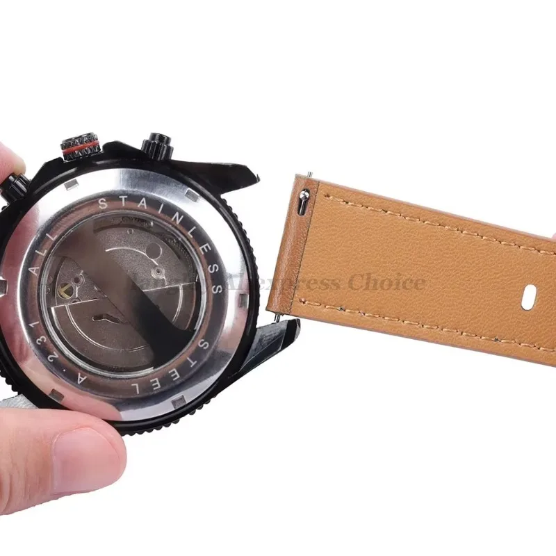 20 มม.22 มม.สายนาฬิกาหนังแท้สําหรับนาฬิกา Huawei GT4/3 Pro สําหรับ Amazfit GTR สร้อยข้อมือ QUICK RELEASE ผู้ชายผู้หญิงสายรัดข้อมือ