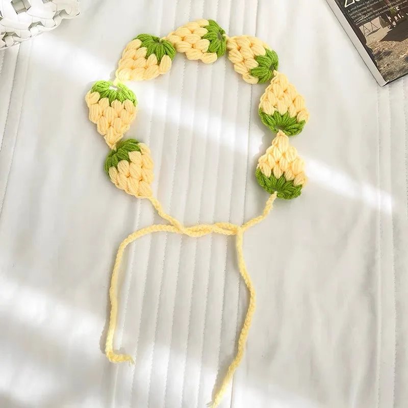 Original-Design Handgestricktes Farbblockiertes Erdbeer-Stirnband für Frauen, Personalisiertes Haarband Kopftuch Mütze Trendig – Detail 13