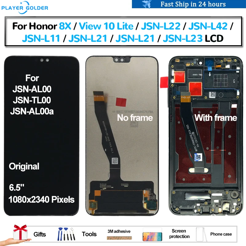 Original For Honor 8X View 10 Lite JSN-AL00 JSN-AL00a JSN-TL00 JSN-L21 Pantalla lcd Display Touch Panel Screen Digitizer Assembl