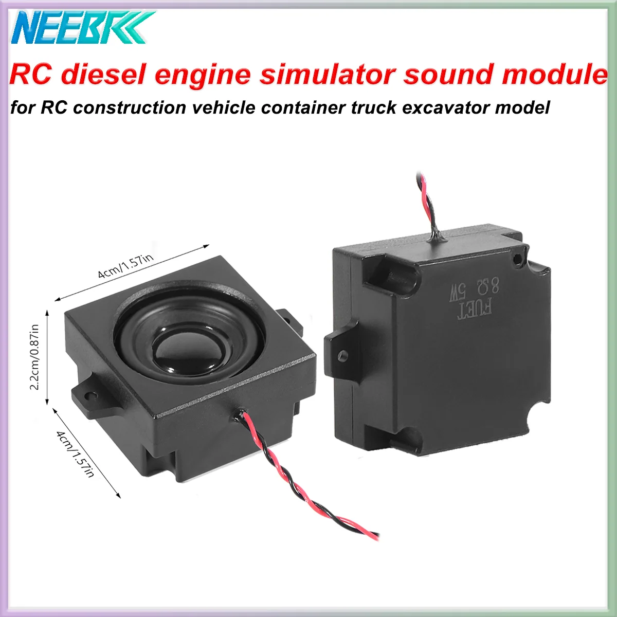 RC Diesel Engine Simulation Sound Module 3.6-8V 5W Horn Speaker for RC Construction Vehicle Container Truck Excavator Car Model
