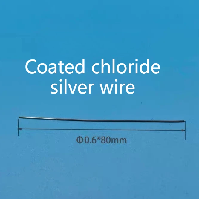سلك فضي نقي مطلي بالكلوريد سلك فضي 0.6*80 مللي متر سلك فضي كلورايد مطلي بالكهرباء