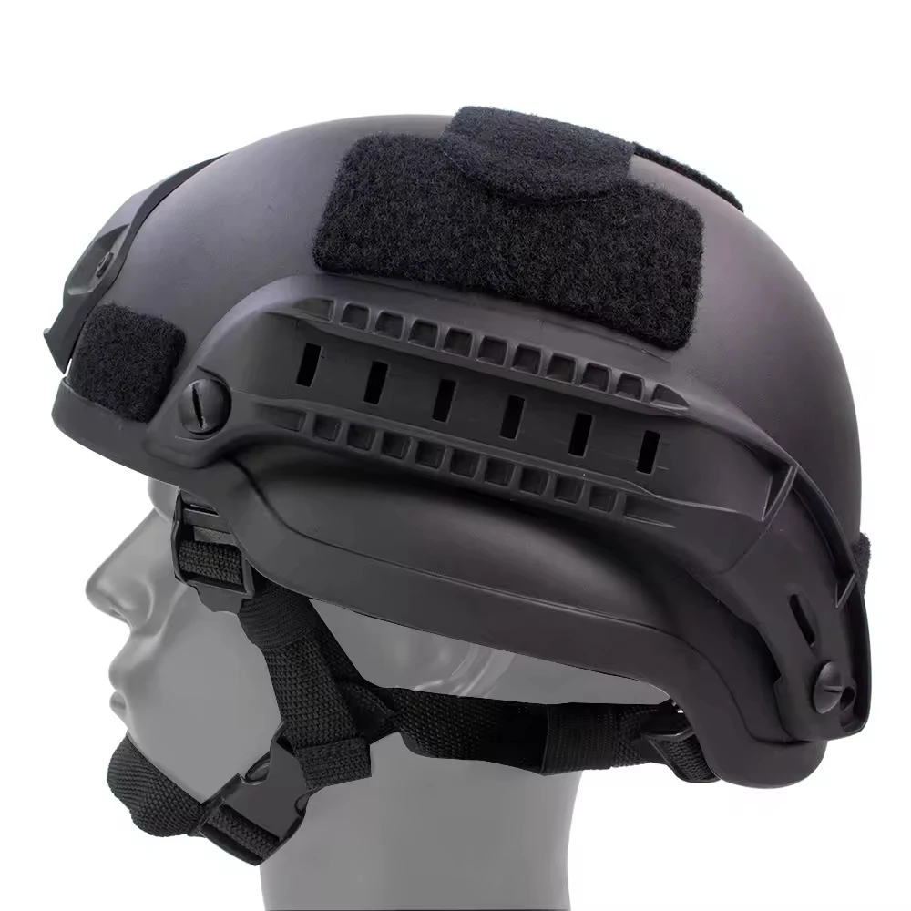 BOOIU MICH 2002 Combat Protective Helmet with Side Rail & NVG Mount DE for Airsoft Tactical Paintball Hunting Outdoor Activities