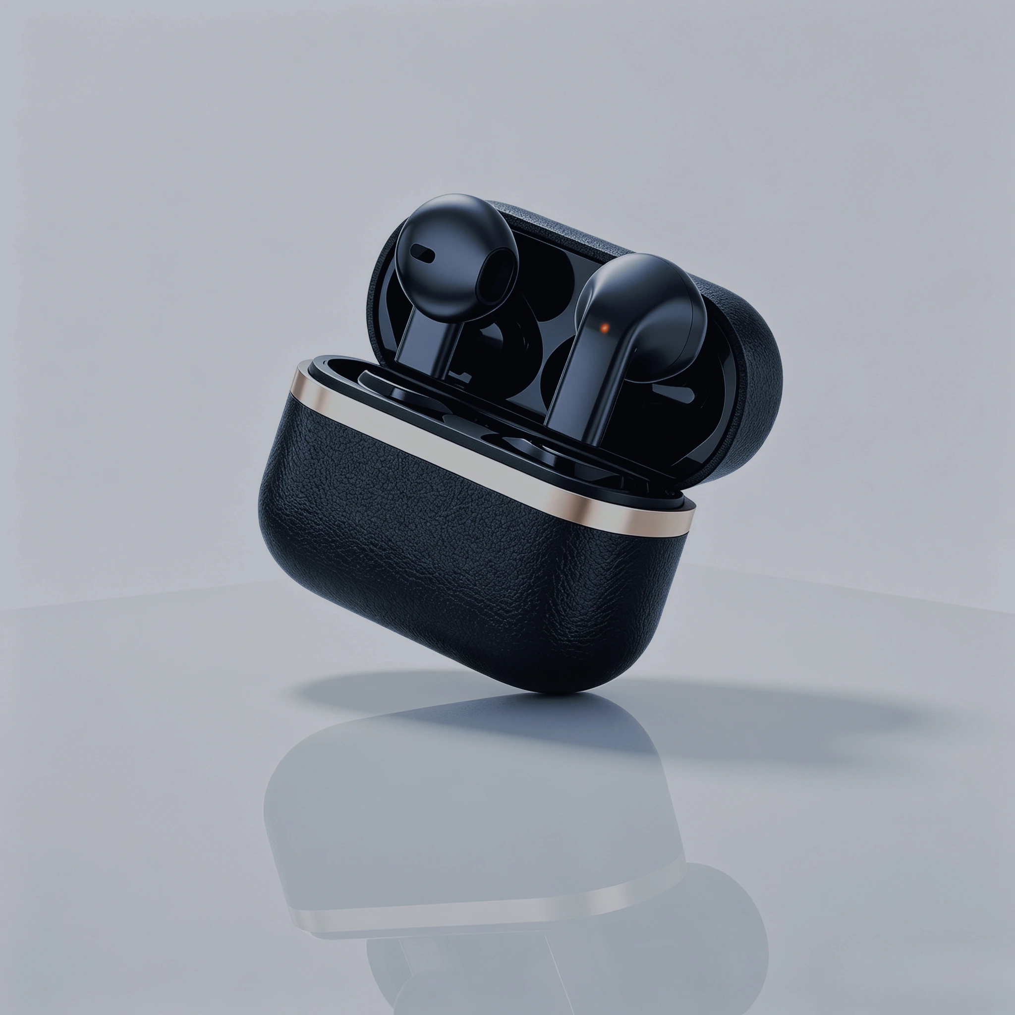 Contact Pickup Mic - Portable Bluetooth In-Ear Earbuds Premium Leather