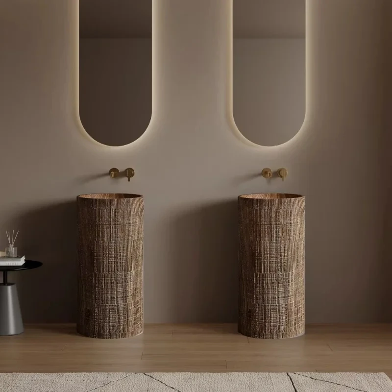 

Modern minimalist column basin, solid artificial stone material household and commercial washbasin GN123NM