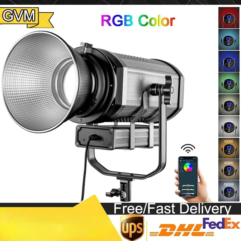 

GVM RGB LED Video Light Kit With Bowens Mount 8 Modes Of Scenes Light Video Spotlight Daylight Balanced Continuous Output Light