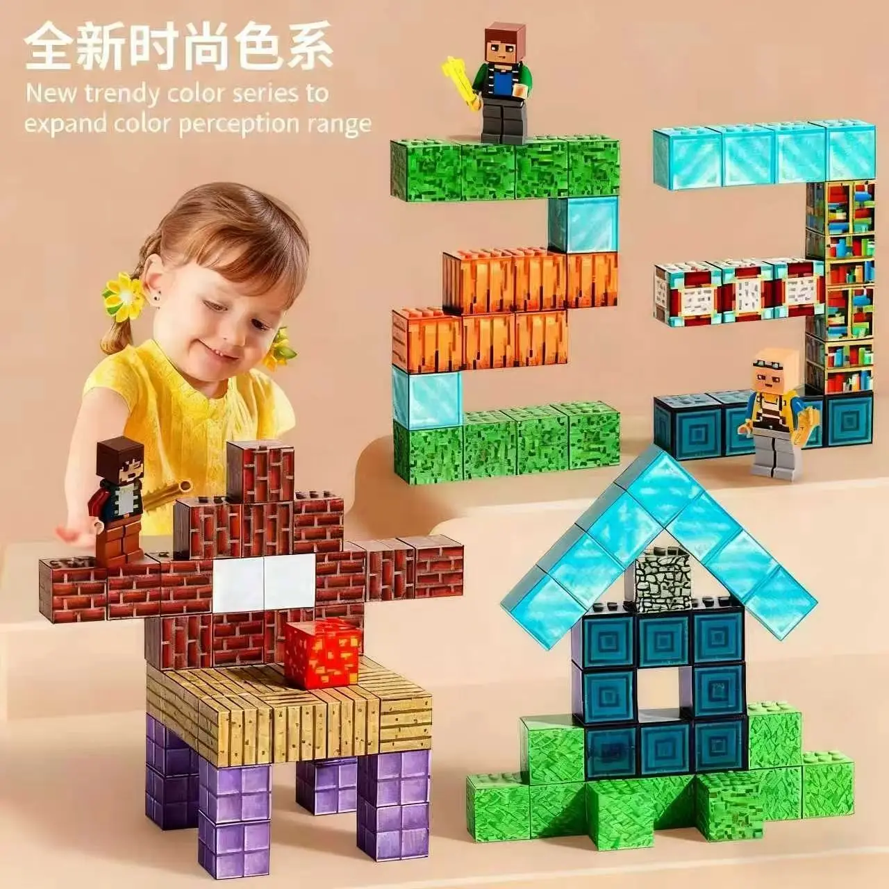 25–160 Stück Magnetblöcke (Magnetwürfel) – STEM-Spielzeug für Kinder 3+. Stapelbare, perfekte Halloween-/Weihnachtsgeschenke für Jungen und Mädchen