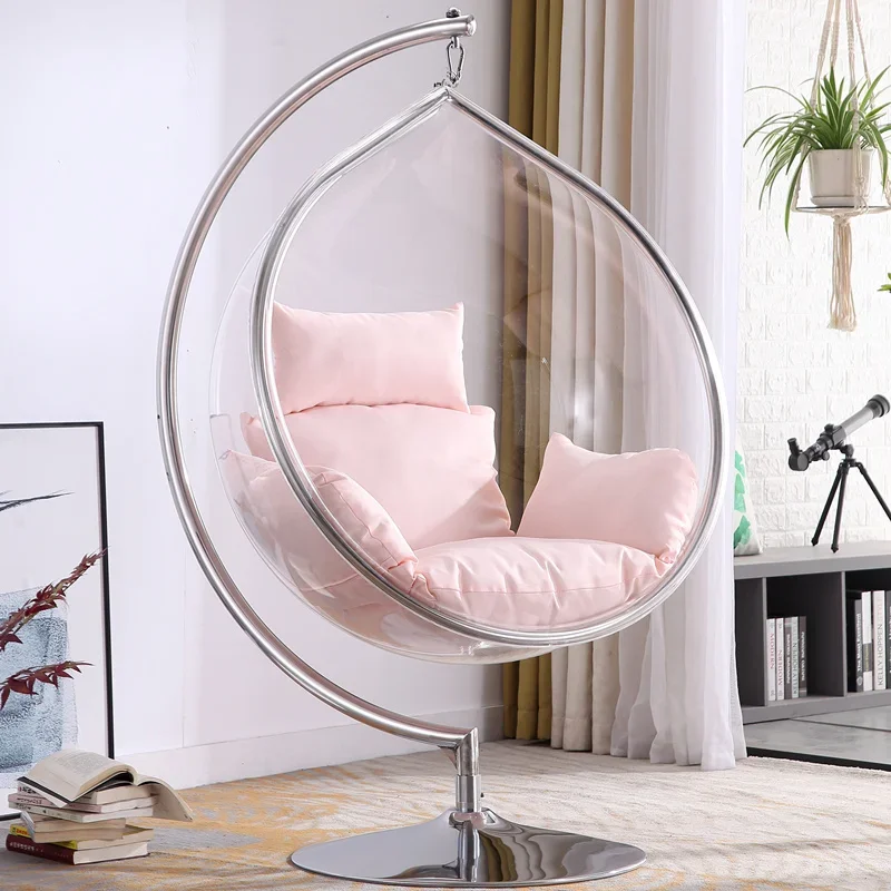 Nordic style Internet celebrity glass ball transparent bubble chair hemisphere hanging chair space chair acrylic hanging basket