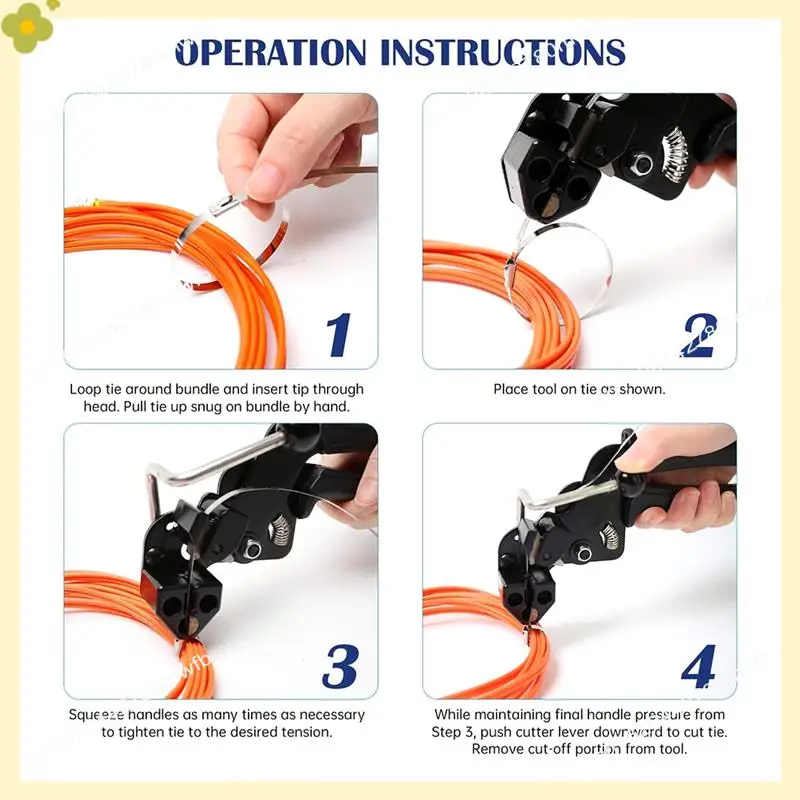 LDHL المعادن البريدي العلاقات القاطع الفولاذ المقاوم للصدأ رباط للكابل أداة القطع مع 100 قطعة رباط للكابل لربطات الرمز البريدي الذاتي قفل الأسود