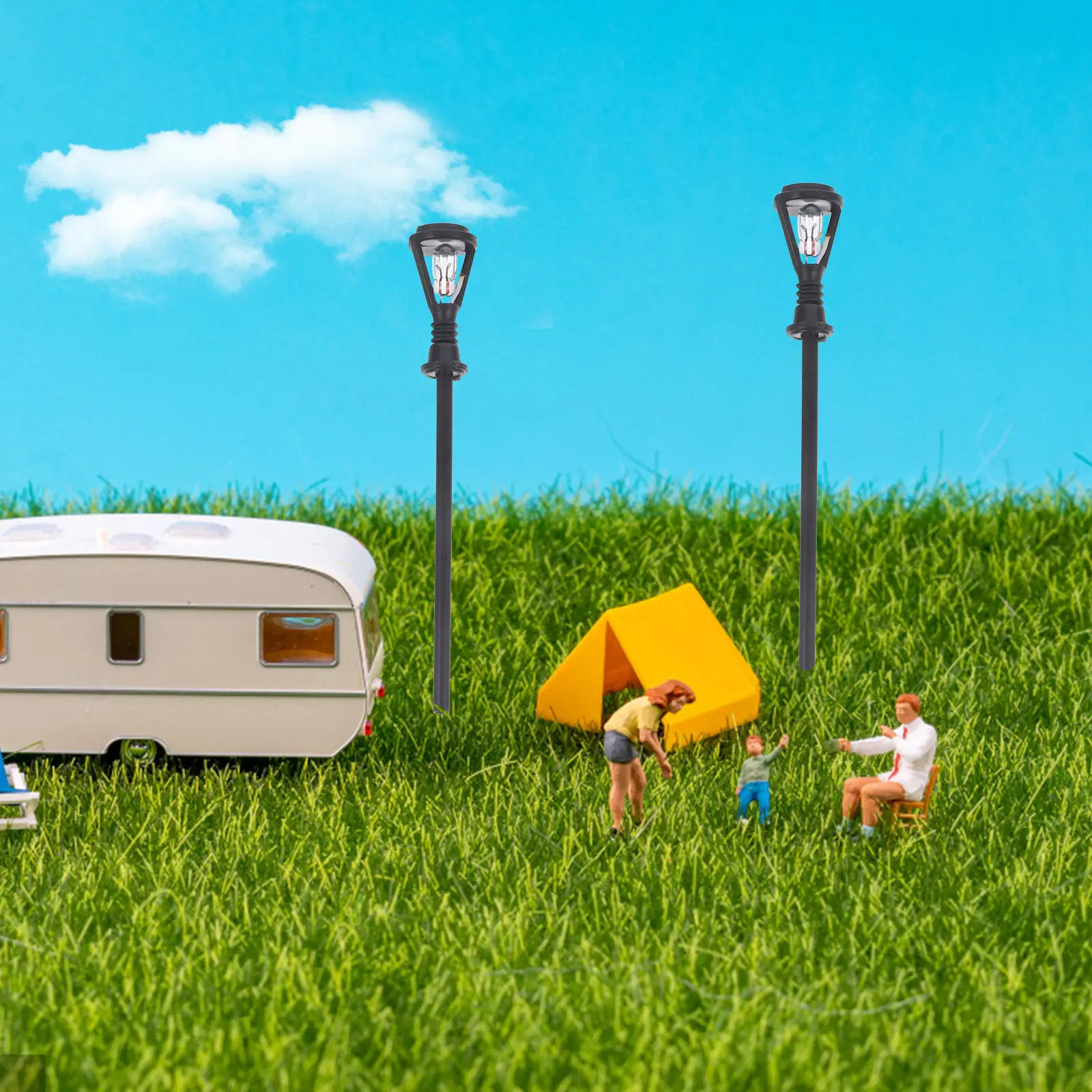 

20Pcs Mini Street Lamp Models Miniature Yard Lights Wear Resistant Decorative Lamps for Mini Garden Decoration